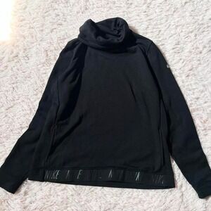 Nike Dri Fit Black Turtleneck Loungewear Athleisure Long Sleeve Black Womens Md
